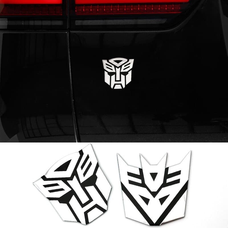 3D Alumínio Adesivos De Carro Autobots Logotipo Transformadores Emblema Traseiro Para O Telefone Móvel Portátil Moda Dec