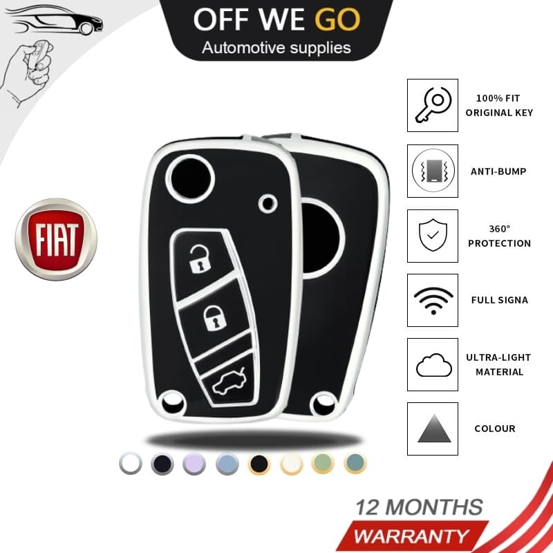 TPU 3 Botões Tampa Da Caixa Com Chave Para Carro FIAT Panda Stilo Punto Doblo Grande Bravo 500 Ducato Minibus Fob