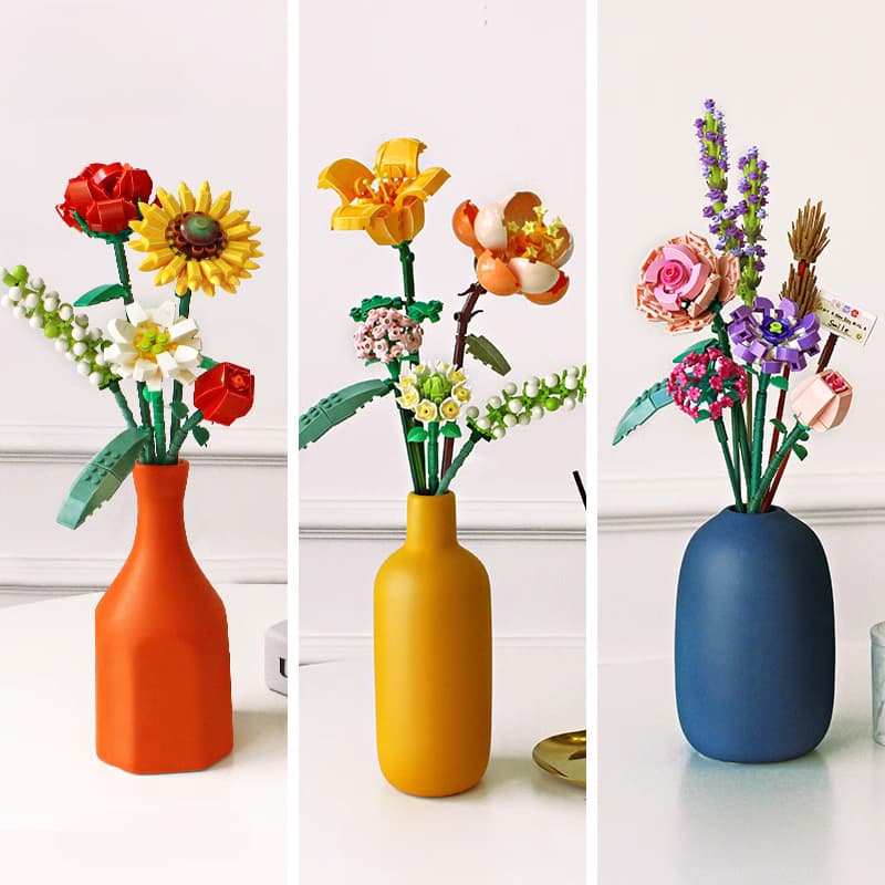 Lizhi Loz1659 Conjunto De Flores Em Bloco De Construção Rosa Eterna Pequenas Partículas De Brinquedo Presente Do Dia Dos Namorados Para Namorada