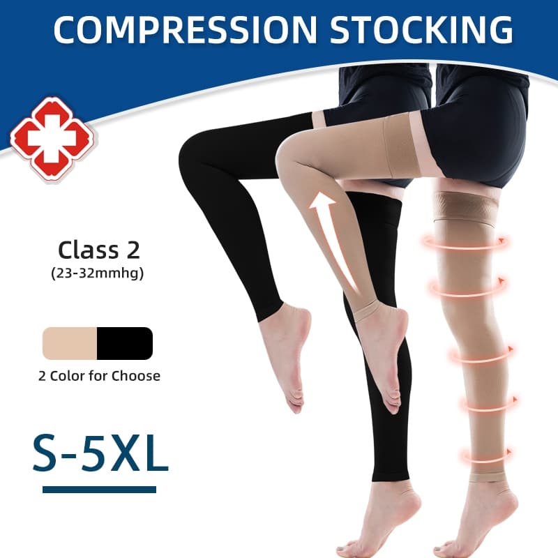 1 Par Classe 2 20-30mmHg Meias De Compressão Médica De Alta Mais Mangas De Perna Homens Mulheres Varizes Sem Pés S-5XL