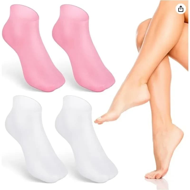 2Pcs Meias De Silicone Para Cuidados Com Os Pés Gel Hidratante Anti-Rachaduras Removedor De Pele Morta Ferramentas Protetoras