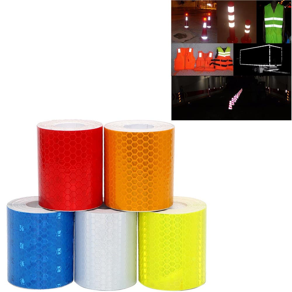 1 Rolo 3metro x 5cm Adesivos Refletivos De Alerta De Fita Refletiva Segurança Na Condução Para Veículos De Motocicleta Diy