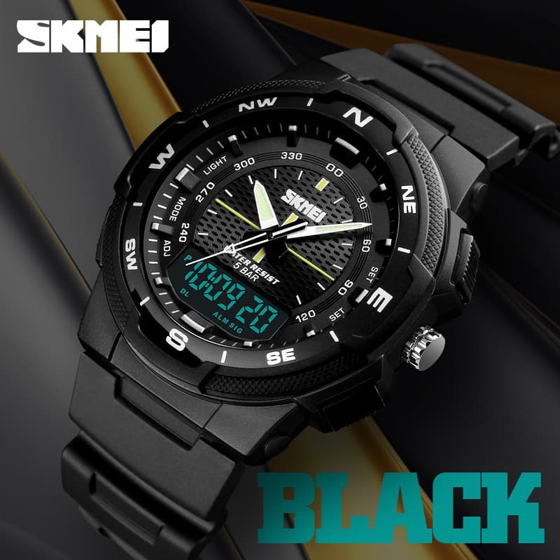 SKMEI 1454 Relógios Militares Masculinos De Pulso Eletrônicos De Quartzo Reloj PU À Prova D'água Presente Requintados