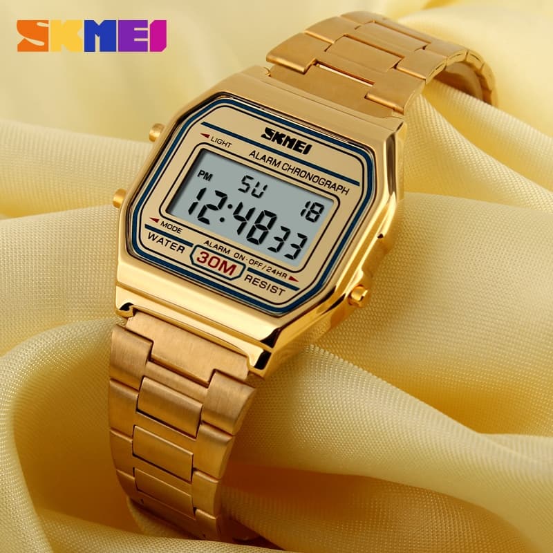 SKMEI 1123 Relógios De Pulso Para Homens De Negócios Eletrônicos De Aço Inoxidável À Prova D'água Negóciosexquisite Gift Watches