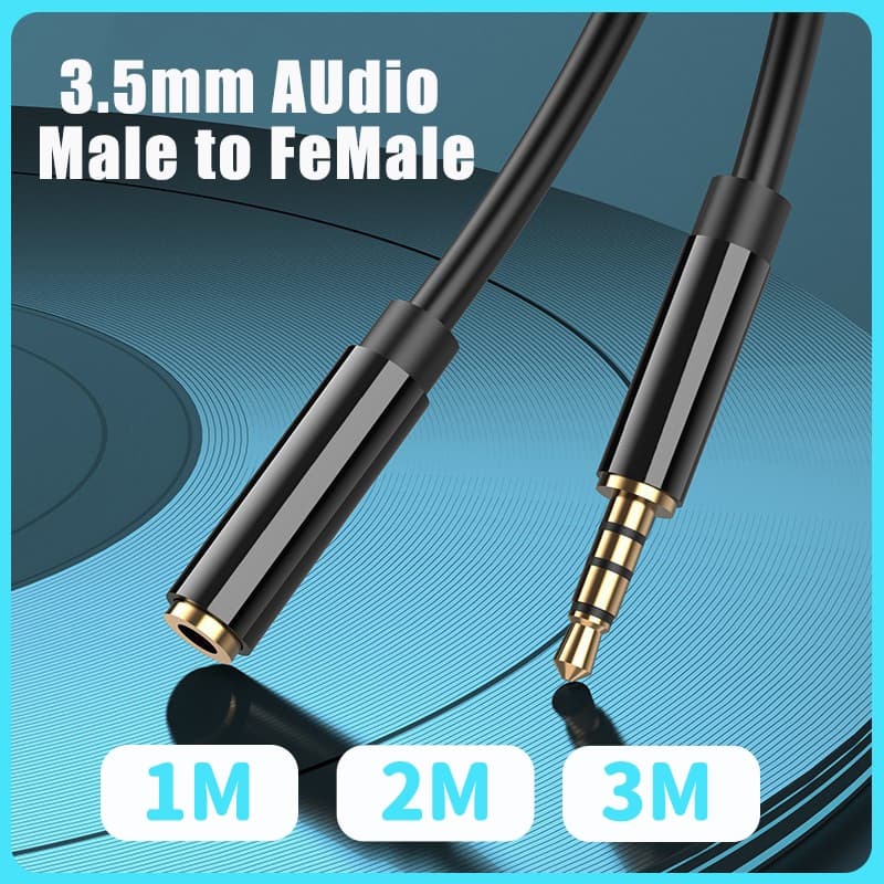 Entrega Rápida À Prova De1m 2M 3M Cabo De Extensão De Áudio Auxiliar De 3.5 Mm Macho Para Fêmea Com Microfone Telefone/P