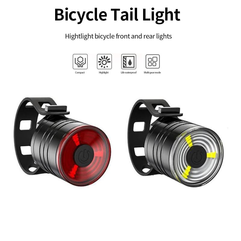 【 Boutique & Stock 】 Bicycle Capacete De Liga De Alumínio Com Luz Taillight 200 LM Aviso Nocturno De Bicicleta MTB Farol LED Acessórios Traseira