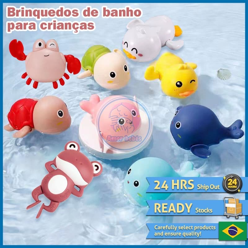 Brinquedos De Banho Little Ducklings/Pequenos Golfinhos E Rãs/De Água Para Crianças