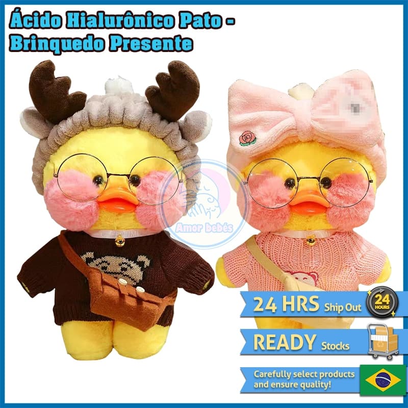 Boneca De 30cm Ácido Líquido Coreano Hialurônico Pequeno Pato Amarelo Lalafanfan Patos De Pelúcia Aniversário