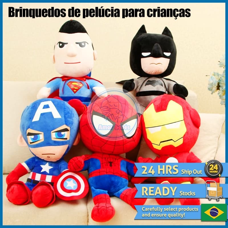 27 Cm Herói Homem-Aranha Capitão América Marvel Avengers Brinquedos De Pelúcia De Ferro Bonecas De Filme Dos