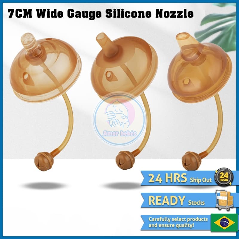 Palha de 7cm de calibre largo Pacifier /Silicone à prova d'água Duckbill /Baby Silicone Straw Bill