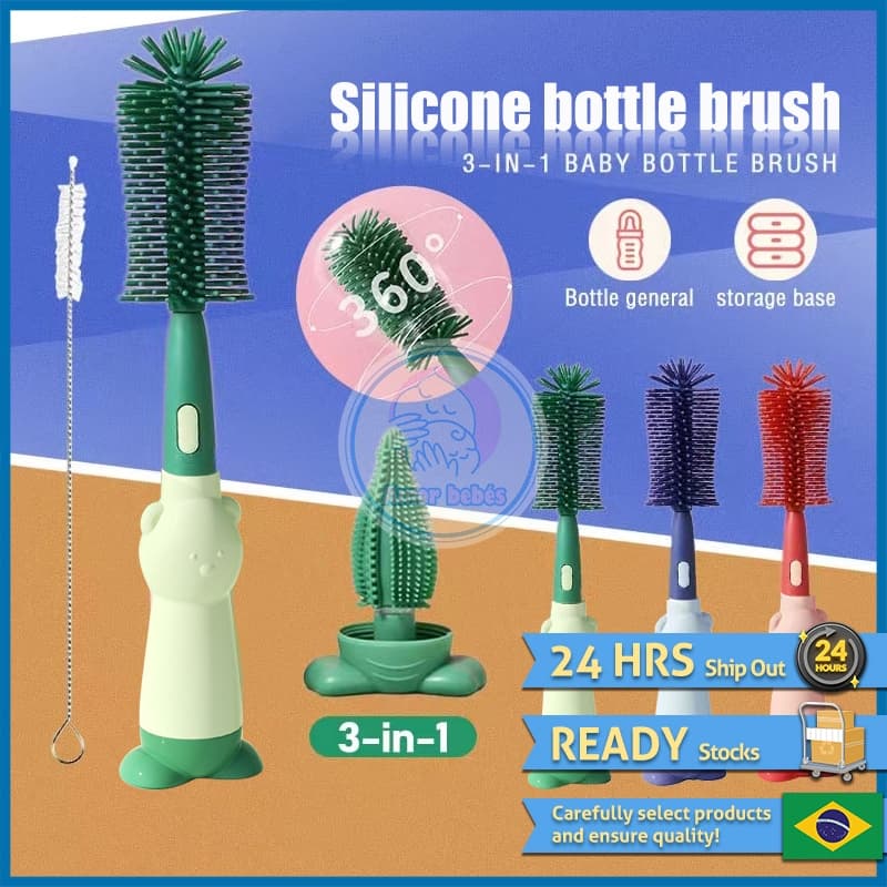 Conjunto De Quatro Peças Escova De Silicone/Limpeza Para Copos De Água/Biberões Multifuncional