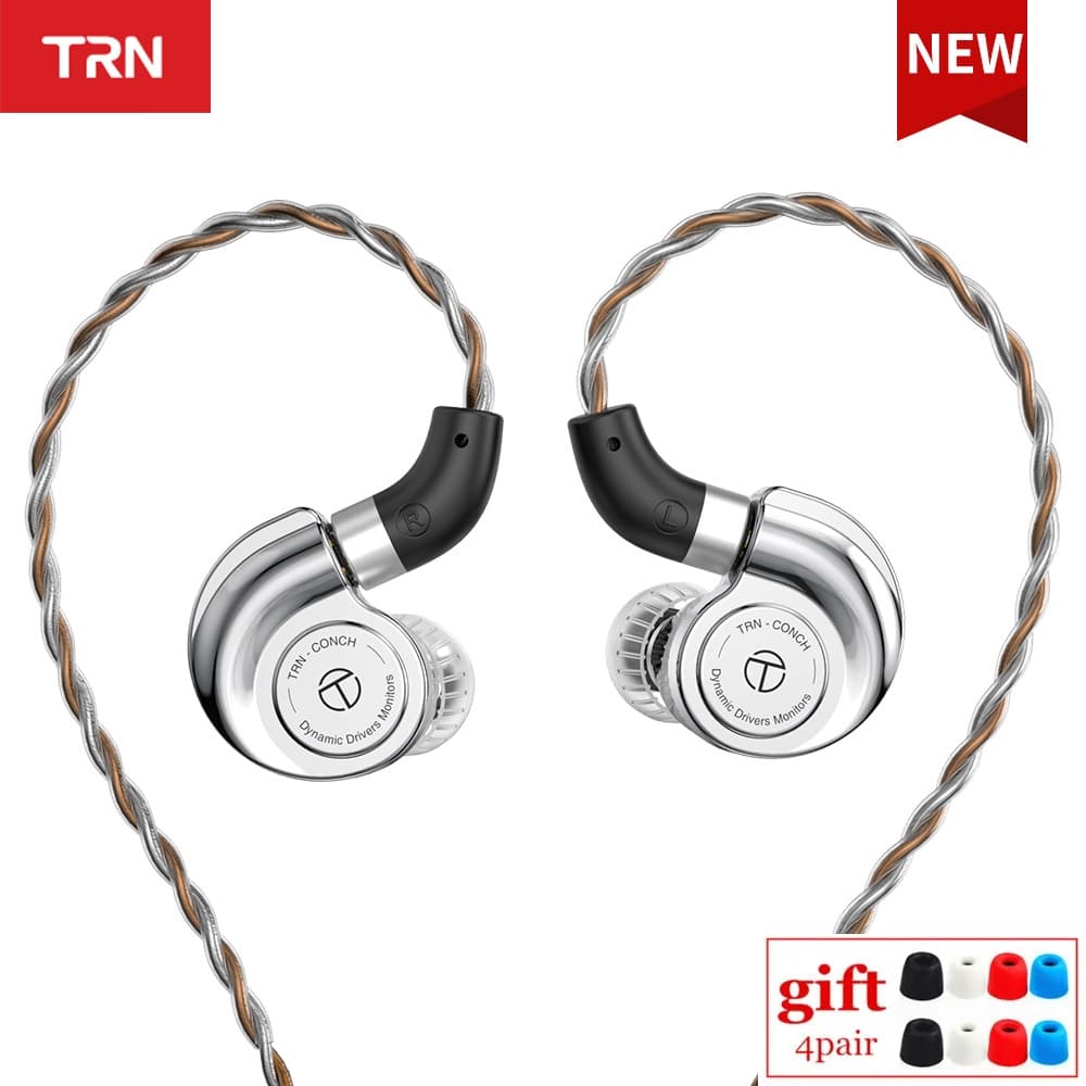 Fone De Ouvido TRN Conch De Alto Desempenho DLC Diafragma Diamantado Monitores Dinâmicos Intra-Auriculares Fones Com Filtro De Bocal Intercambiável