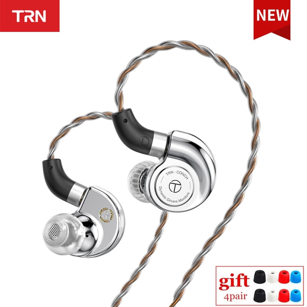 Fone De Ouvido TRN Conch De Alto Desempenho DLC Diafragma Diamantado Monitores Dinâmicos Intra-Auriculares Filtros De Bocal Intercambiáveis