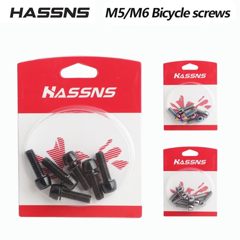 HASSNS 6pcs Parafuso De Bicicleta material Em Aço Inoxidável Resistente À Corrosão MTB Parafusos De Guidão M5 * 18MM Peças De Estrada De Montanha