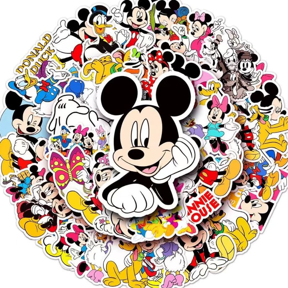 50 Peças Engraçado Disney Mickey Dos Desenhos Animados Graffiti Adesivos À Prova Dwaterproof Água Para Telefones DIY Por