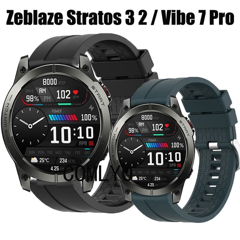 Para Zeblaze Stratos 3 2 Vibe 7 pro Pulseira De Fita Silicone Smartwatch Macia De
