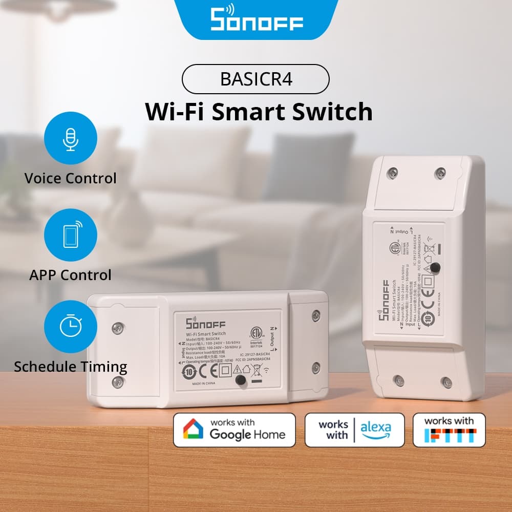 SONOFF BASICR4 Smart Switch Com Utilidade Maximizada Minimizar Custo Novo Upgrade eWeLink APP Controle Remoto De Voz Google Home Amazon Alexa