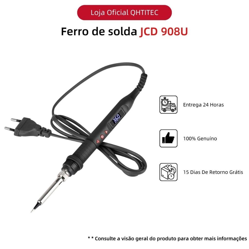 JCD Ferro de solda com visor digital 80W 110V220V ferro de solda com temperatura ajustável