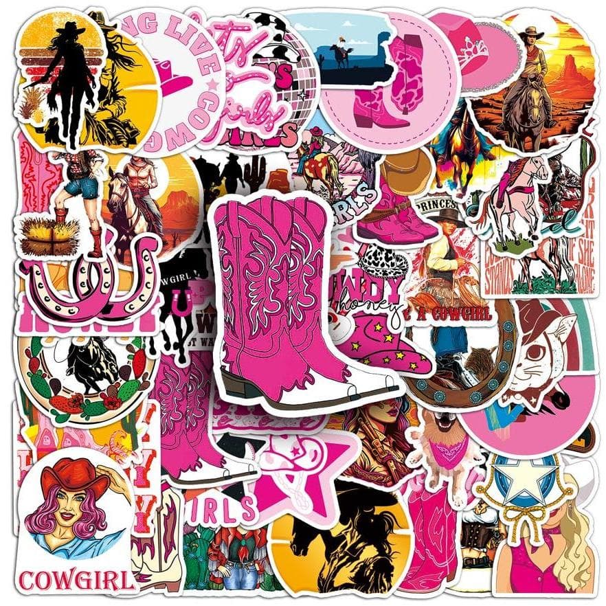 50 Pçs Engraçado Dos Desenhos Animados Americano COWGIRL Graffiti Adesivos À Prova Dwaterproof Água Para Telefones DIY P