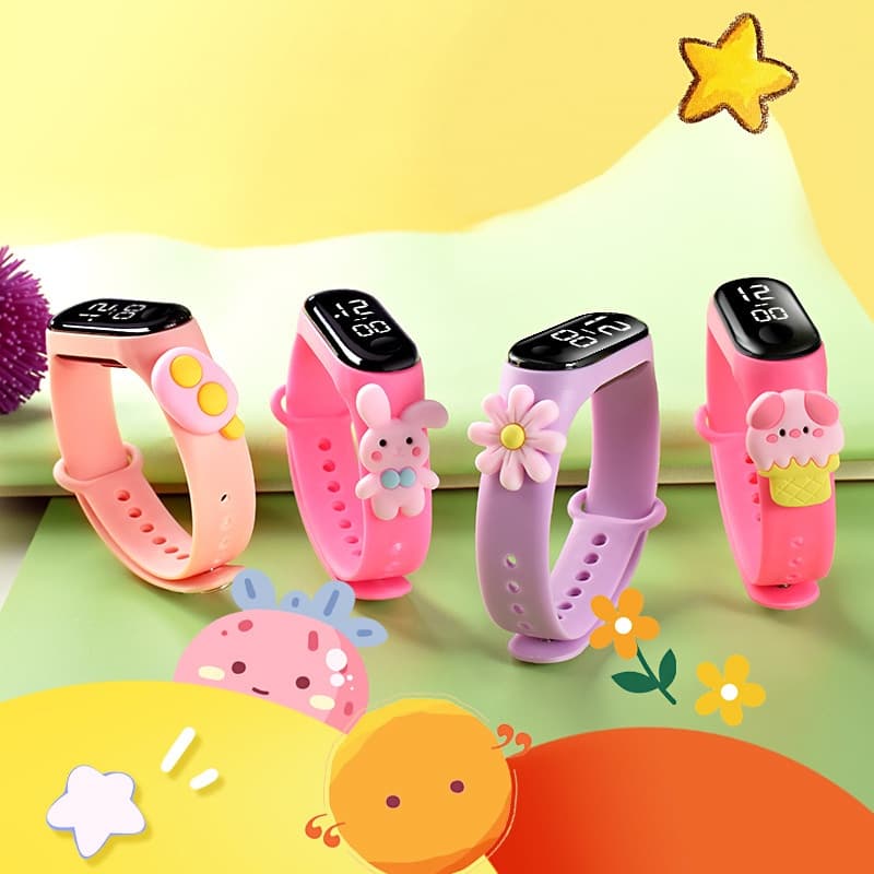 50 opções disponíveis para seleção Desenho Animado Digital LED À Prova D'água Relógio Infantil Boy Girl Selecionável