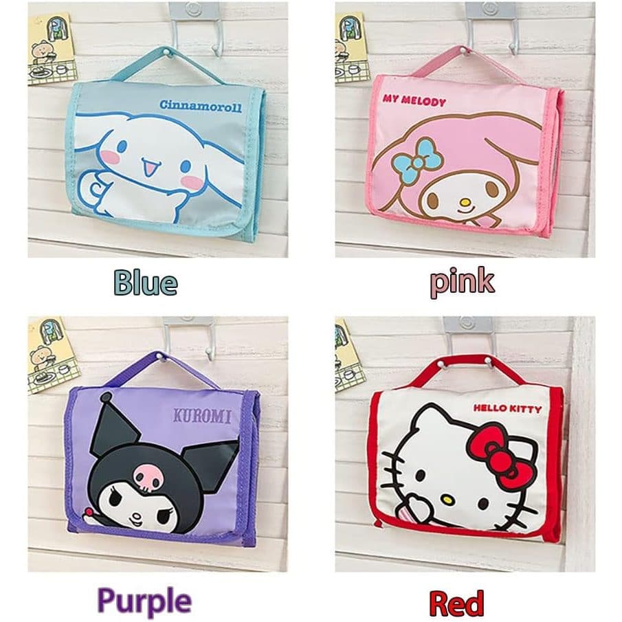 Sanrio Saco de lápis de grande capacidade Saco de lápis Cinnamoroll Mymelody Kuromi Estojo escolar Estojo de papelaria Saco de lápis com Zipper