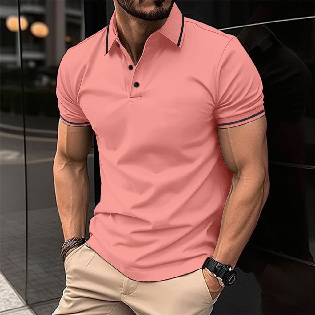 2023 Venda a Quente Novo Estilo Camisa POLO para Homens Camisa POLO para Homens com Botão de Costura Esportiva Camiseta POLO de Manga Curta