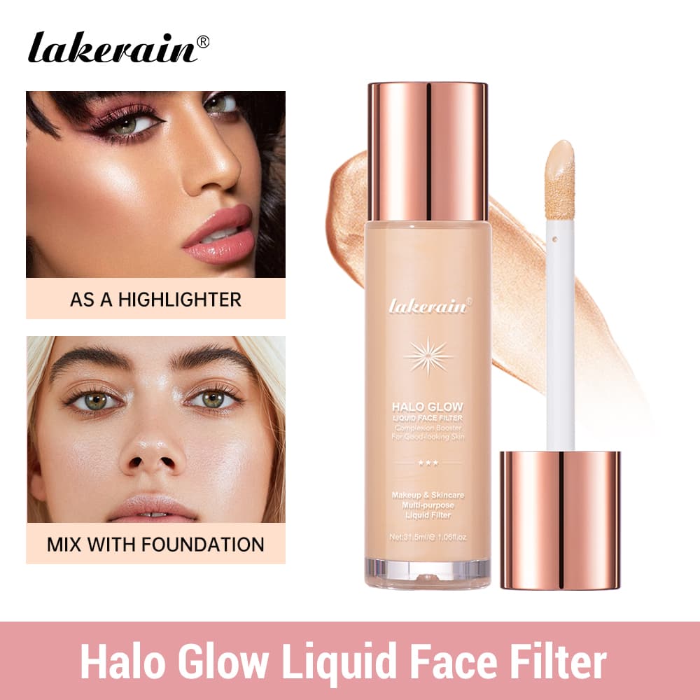 Lakerain Halo Glow High Shine Finish Destaque Colorido Hidratação De Longa Duração Filtro Facial Líquido De Maquiagem