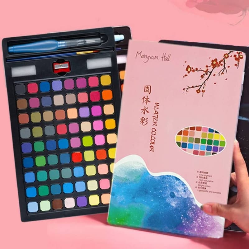 Kit Aquarela 48/60/72 Cores Com Pincel Pigmentos De Desenho Portáteis Papelaria Presente Materiais De Arte