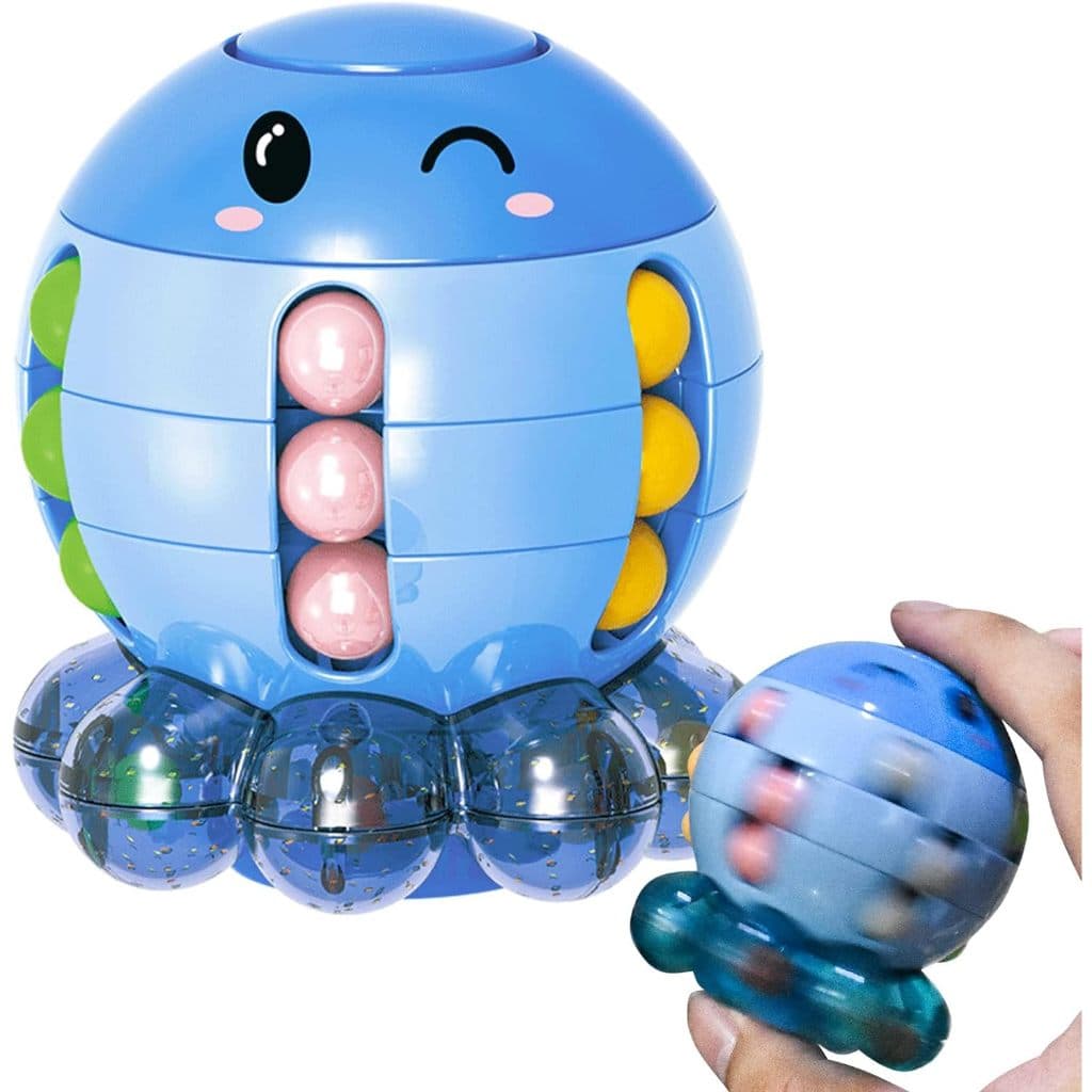 Polvo Girando Cubo De Feijão Mágico Girador Brinquedo Fidget , 2 Em 1 Contas Engraçadas Quebra-Cabeça Brinquedos Educati
