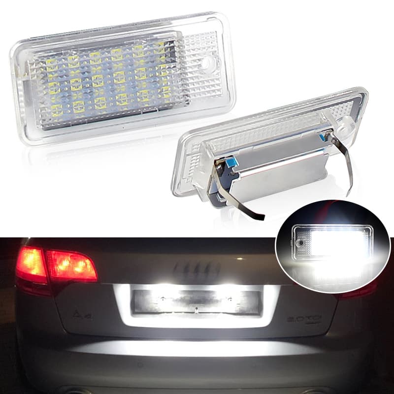 2pçs Canbus Led Placa De Matrícula Luz Número Lâmpada Para Audi A3 A4 S4 RS4 B6 B7 A6 RS6 S6 C6 S5 2D Cabrio Q7 A8 S8 RS4 Avant