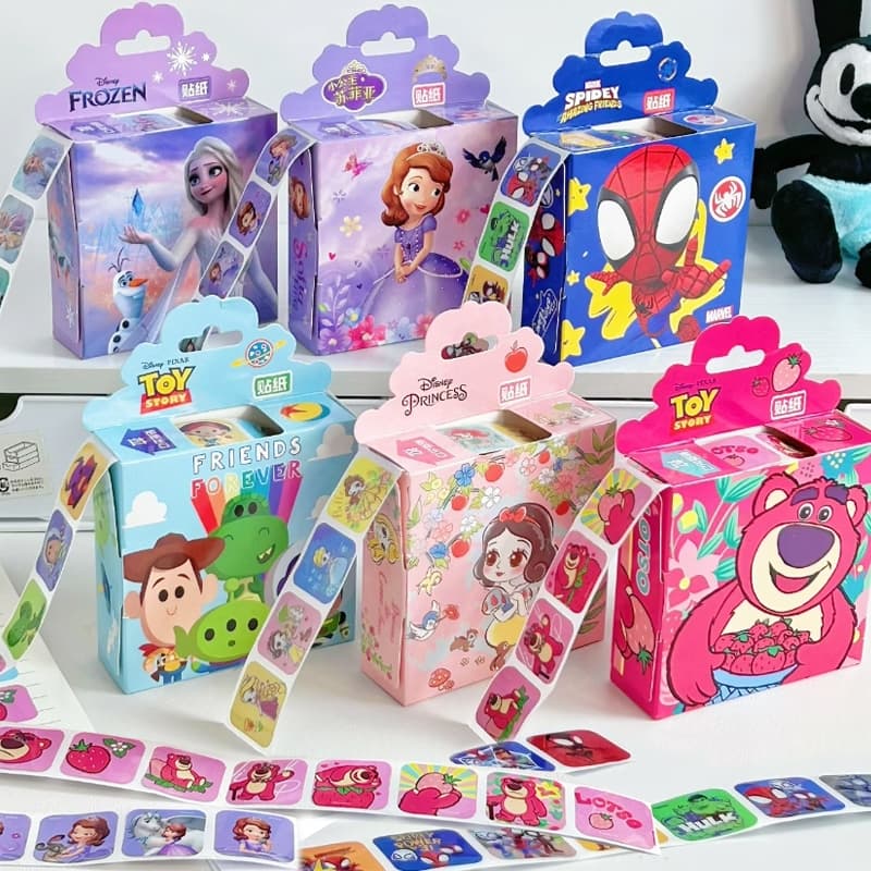 200PCS  Adesivos De Recompensa Para Crianças Incentivo Da Escola Jogos De Estudantes De Brinquedos Disney ELSA Princess/Spider-Man De Brinquedos Etiquetas De Papelaria