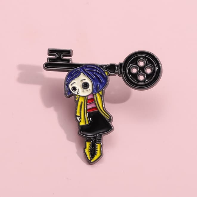 Filme De Terror Coraline A Porta Secreta Esmalte Pin Broches Fantasia Anime Novela Menina Broche Lapela Crachás Jóias Presentes