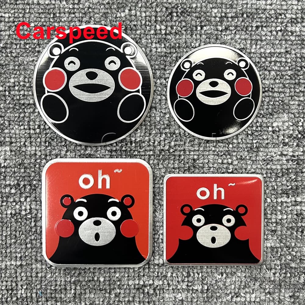 Adesivo De Carro De Metal 3D Kumamon Emblema De Desenho Animado Porta-Malas De 1 Unidade