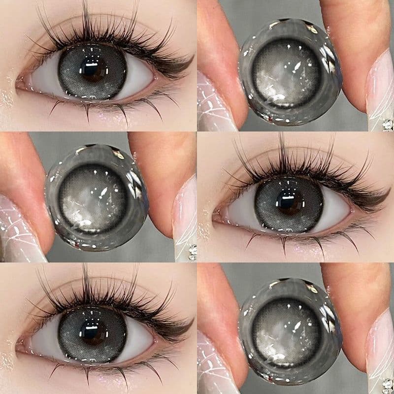 ksseye Doll Eyes Lentes De Contato Com Graded 0.00 ~-8.00 Korea Brown and Gray Color Cor Marrom E Cinza Uso Anual 14.5MM Beautiful Big Solução Estojo Gratuito