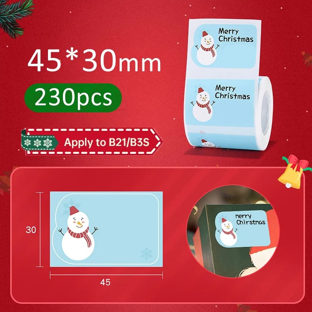 NIIMBOT B21/B1/B203/B3S Papel De Impressão De Etiquetas 45x30mm 230pcs Etiqueta De Natal Autoadesiva ,