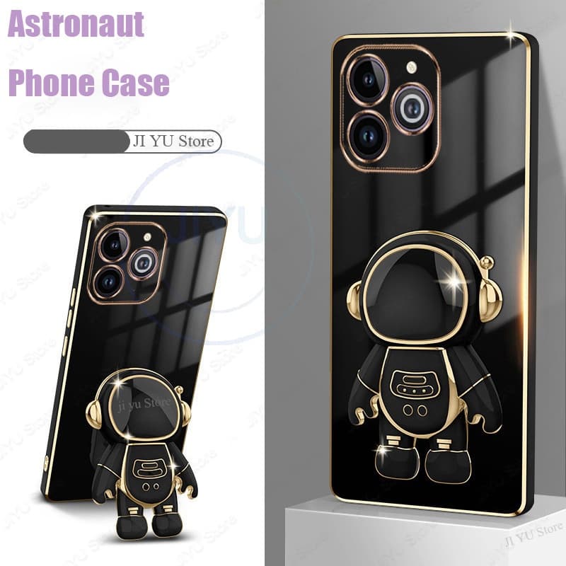 Capa De Telefone Para infinix Smart 8 Pro hot 40 40i 30i 30 Play Note 30 5G Com Astronauta Suporte Dobrável Traseira