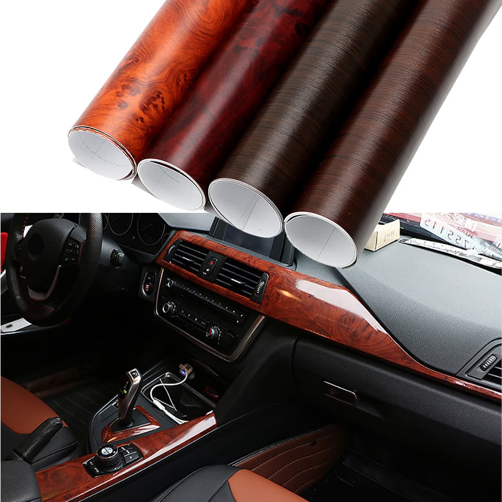 1 Rolo 30 * 100cm Película De Embrulho Para Carro Protetora Texturizada console Do Centro De Madeira Adesivos 3D Decoração DIY