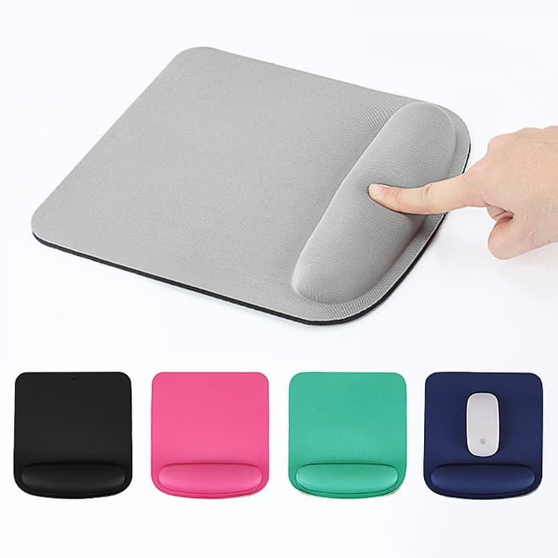 Mouse Pad Quadrado Para Pulso , Com Descanso De Antiderrapante , Cor Sólida Jogos