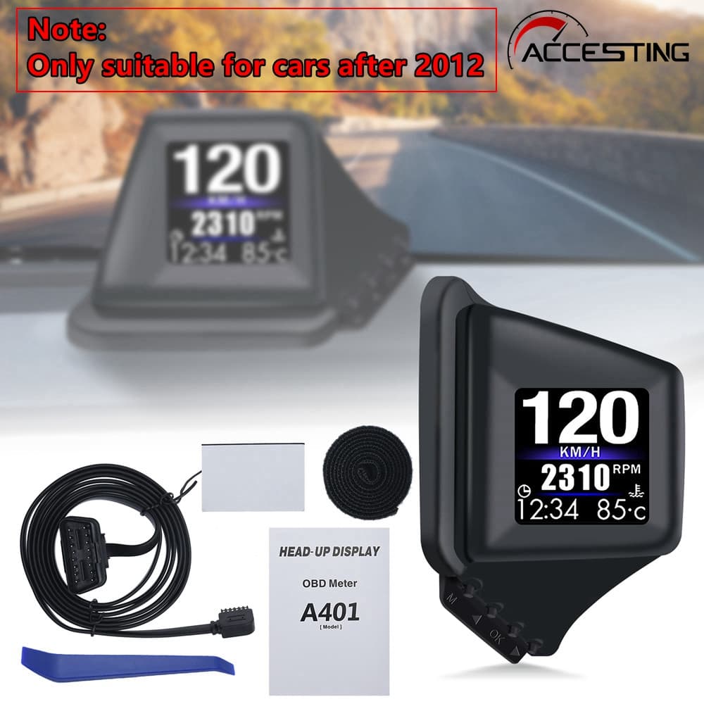 Novo Visor A401 De Cabeça-up multi-Funções HUD OBD + GPS display LCD Do Carro Com Duplo Modo De Velocidade Da Água Temperatura Consumo De Combustível Avisar A Máquina De Comutação Automática De Excesso