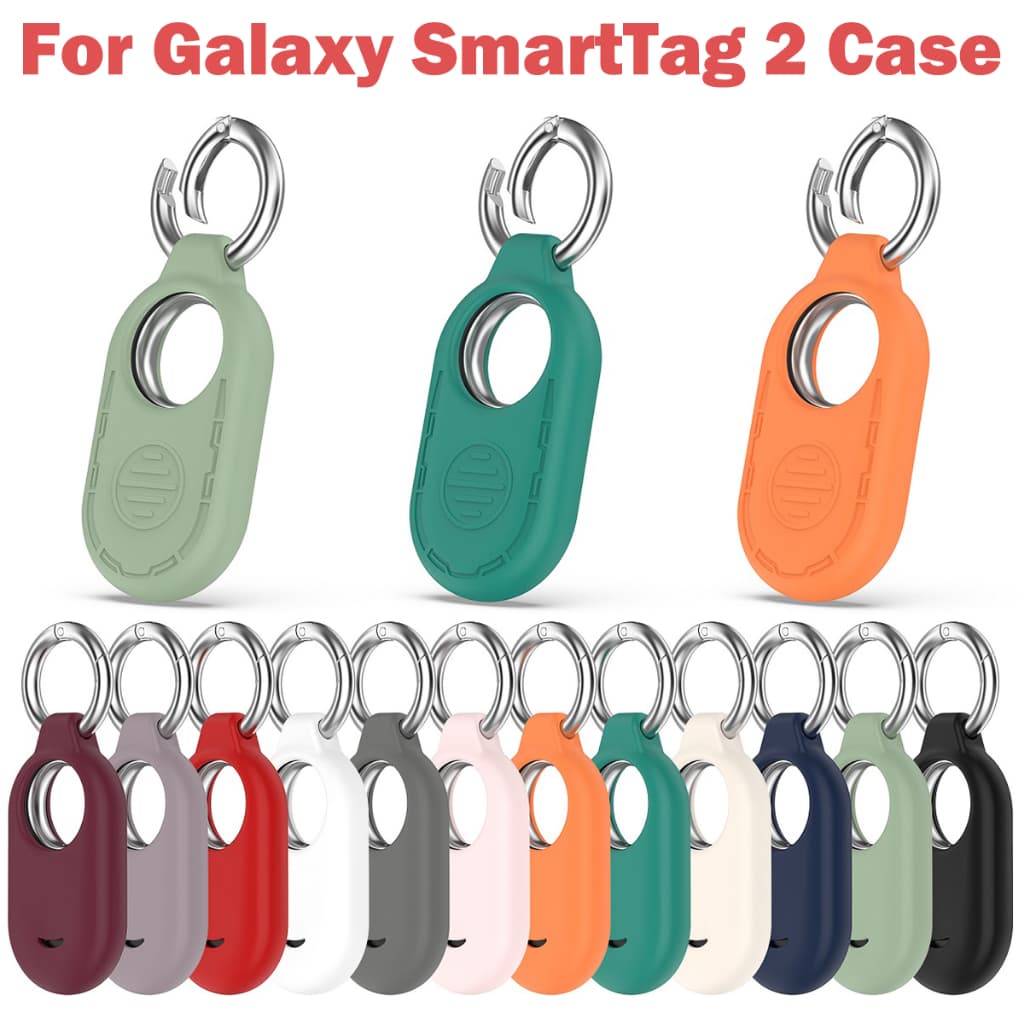Capa De Silicone Macio Para Samsung Galaxy SmartTag 2 Localizador Rastreador Com Chaveiro Anti Perda Protetora Smart Tag
