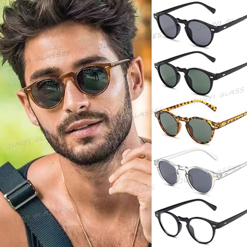 Óculos De Sol Oval Clássico UV400 Unissex Transparente Pequeno Para Masculino E Mulheres