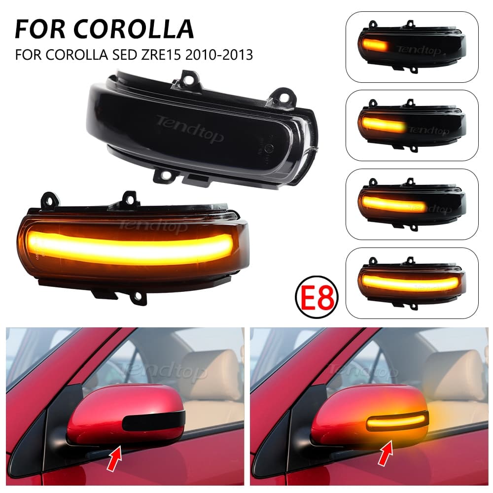 2Pcs LED Luz Indicadora Dinâmica Do Espelho Retrovisor Para Toyota COROLLA ZELAS REIZ AURIS Scion