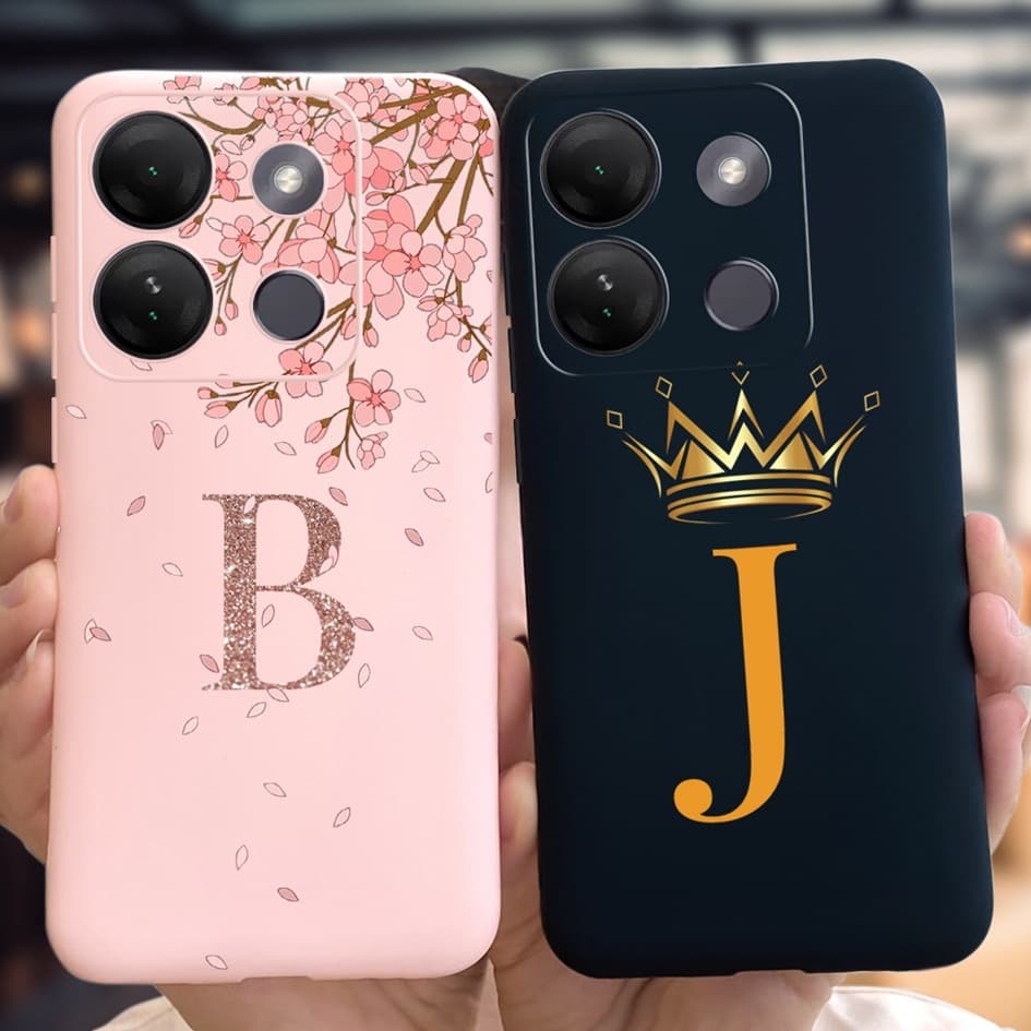 Para Infinix Smart 7 HD X6516 Caixa 2023 Cartas Da Coroa Moda Capa Traseira Em Silicone Macio Smart7 Phone Shell