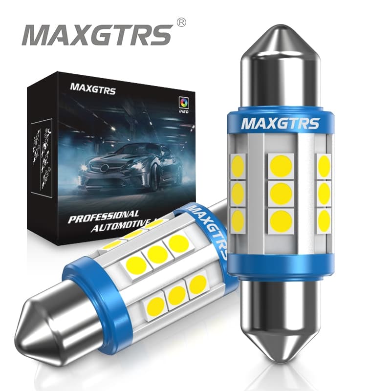 MAXGTRS 2x 12V 24V Festoon C5W C10W 3030 Chip Bulb Canbus 31mm/36mm/39mm/41mm Car LED nterior Dome Reading Lamp