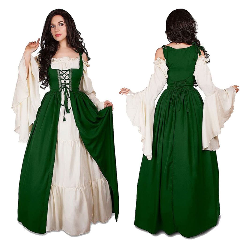 5colores Vestido Medieval Mulher Cosplay Elegante Grécia Gothic Lace Ball Vestidos De Festa De Halloween Para Mulheres