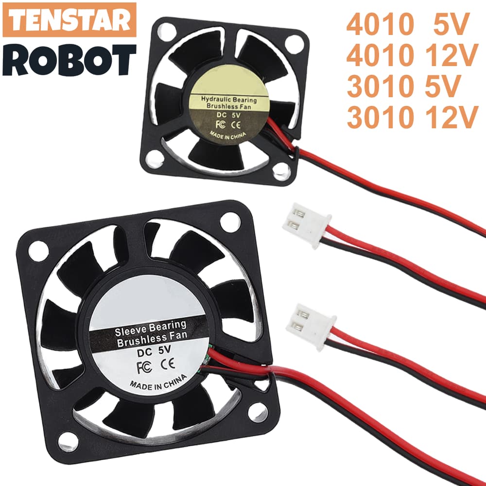 40x40x10mm 4010 30x30x10mm 3010 25x25x10mm 2510 12v Ventiladores DC Sem Escovas De 5V Para Radiador De Resfriamento