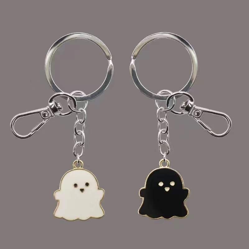 Chaveiro De Casal Fantasma De 1 Peça De anime Bonito Par De Chaveiros Para Pingente De Bolsa Porta-Chaves De Metal Da Moda