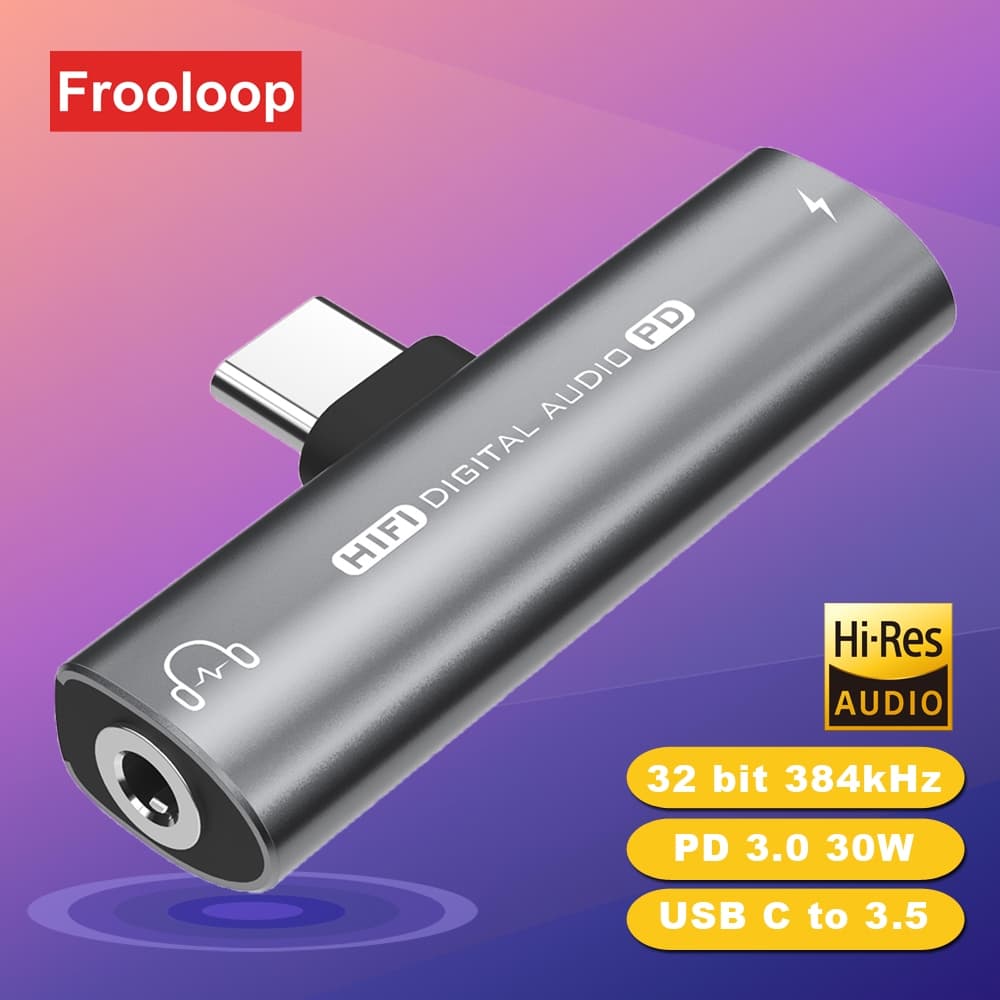 HiFi DAC USB C A 3,5 MM Adaptador Jack PD 30W Tipo 3 5 Fone De Ouvido OTG Decodificador Digital Conversor Aux De Áudio De Alta Resolução 32Bit 384KHz