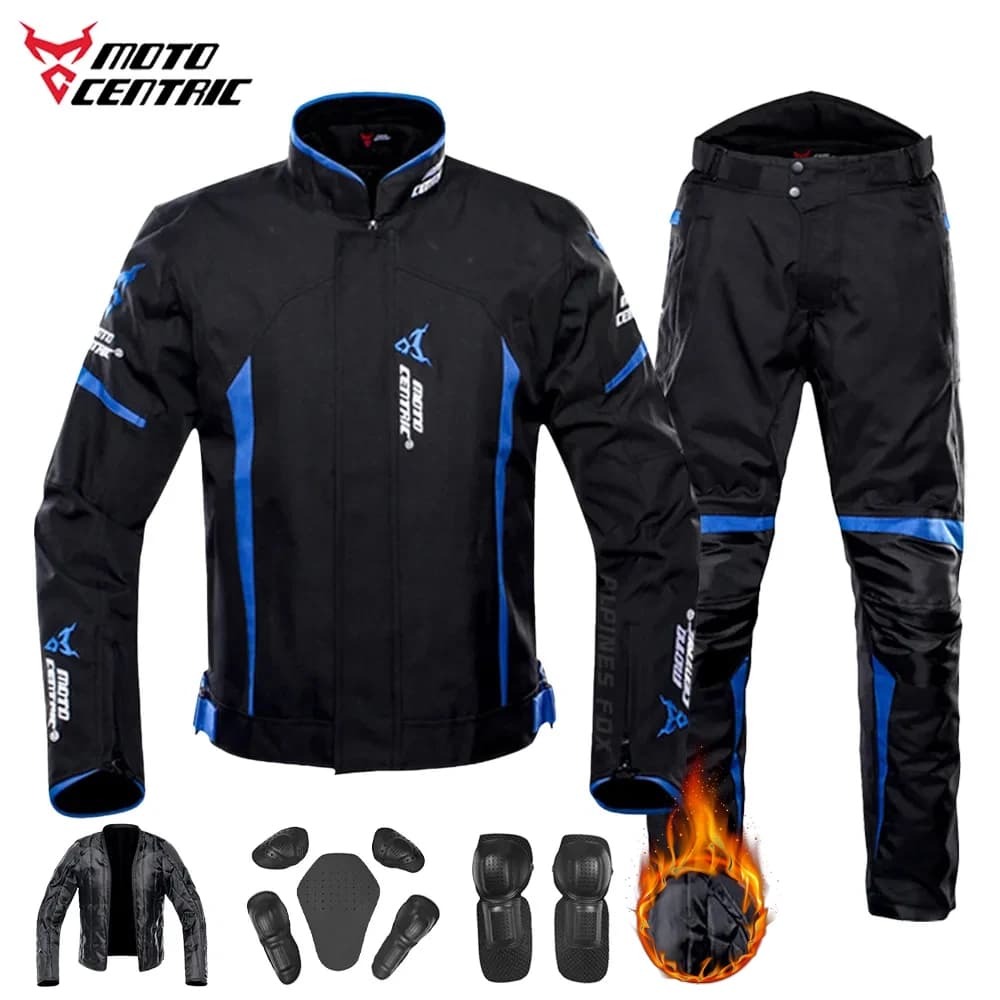Inverno Masculino Quente Motocicleta Jaqueta Calças Define À Prova Dwindproof Água De Vento Motocross Camisa Motobike Te
