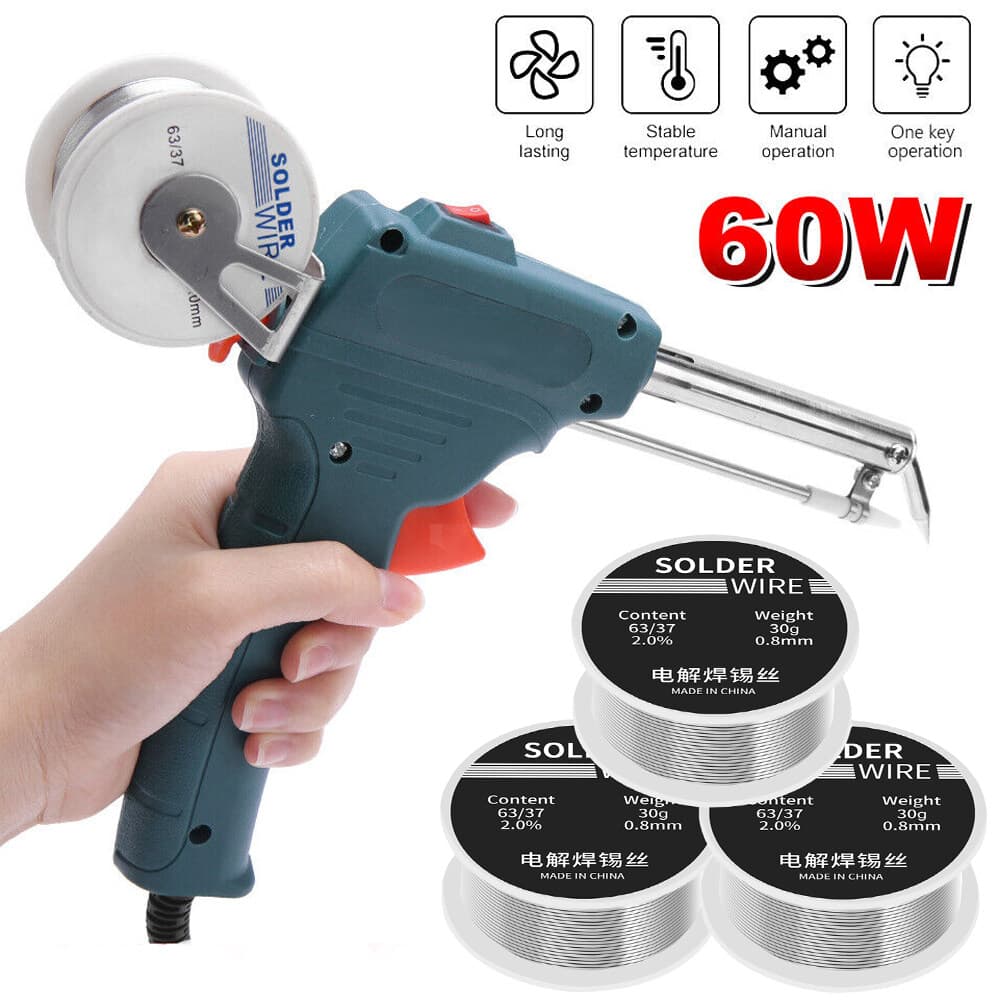 Ferro De Solda De Aquecimento Manual Enviar Automaticamente A Ferramenta Estanho Estação Reparo 220V 60W